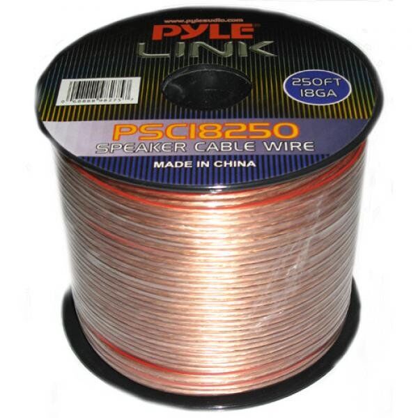 Pyle Link 18 Gauge 250 ft. Spool of High Quality Speaker Wire