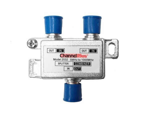 Channel Plus Antenna Splitter / Combiner - 2-PORTS, RG59/RG6