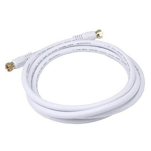 6 Feet Medium Duty RG6 Coaxial Cable - White