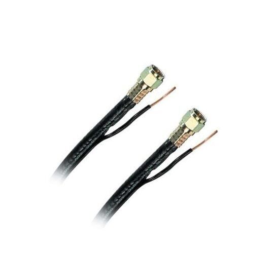 25 Feet High End Low Loss RG6 Coaxial Cable With Grounding Wire - Black