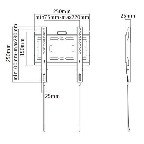 PROTECH NT-115 Flat TV Slim Mount for 32 - 55" Screens - Image 2