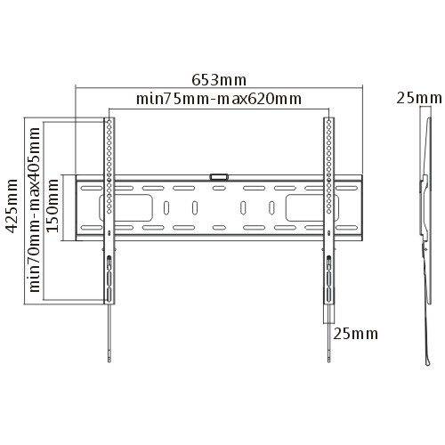 Protech NT-113 Flat TV Slim Mount For 37 - 70" Screens - Image 2
