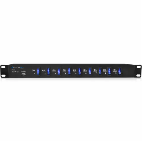 Pyle 15 Amp Power Supply Power Strip with 1800VA Rack Mountable 9 Outlets
