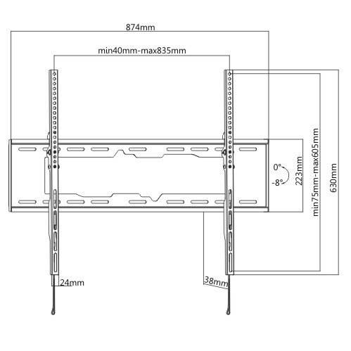ProTech TL-230 Low Profile Tilting Wall Mount for 42 - 90" TVs - Image 2