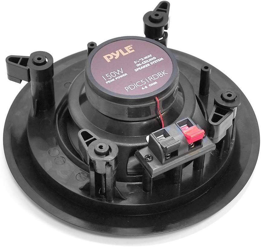 Pyle PDIC51RDBK in-Wall/in-Ceiling Dual 5.25-inch Speaker System, 2-Way, Flush Mount, Black (Pair) - Image 3