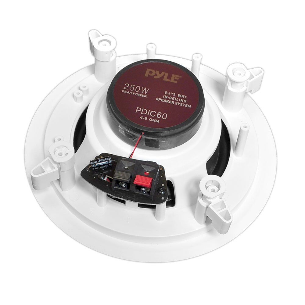 Pyle PDIC60 250-Watt 6.5-Inch Two-Way In-Ceiling Speaker System Pair White - Image 3