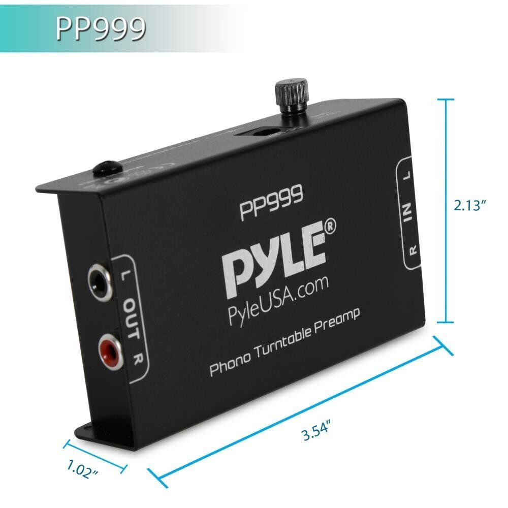 Pyle-PP999 Phono Turntable Preamp - Mini Electronic Audio Stereo Phonograph Preamplifier with RCA Input, RCA Output & Low Noise Operation Powered by 12 Volt DC Adapter - Image 3