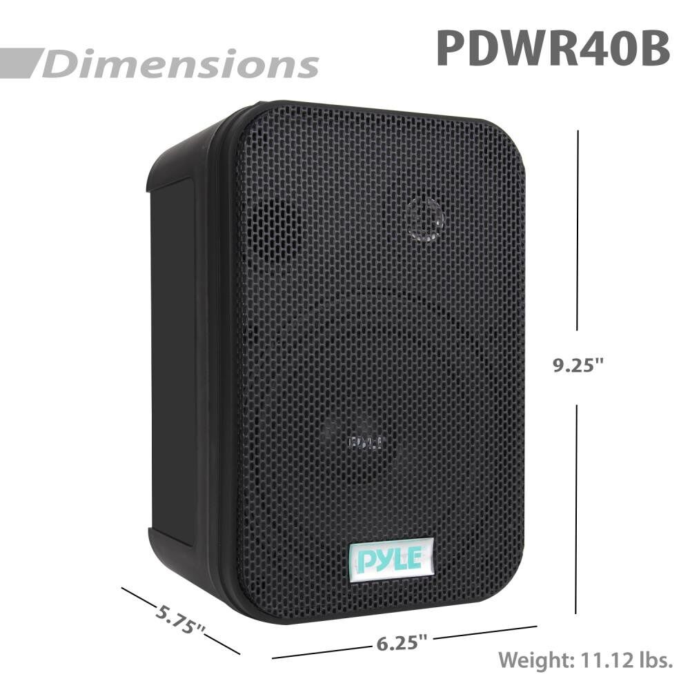 Pyle-PDWR40B 5.25" Indoor/Outdoor Waterproof Speakers (Black) (Pair) - Image 4