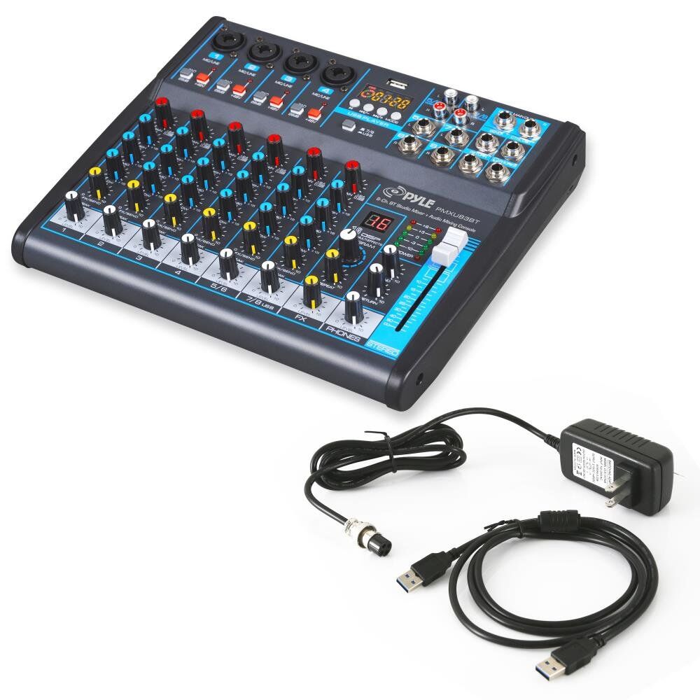 8-Ch. Bluetooth Studio Mixer - DJ Controller Audio Mixing Console System - Image 2