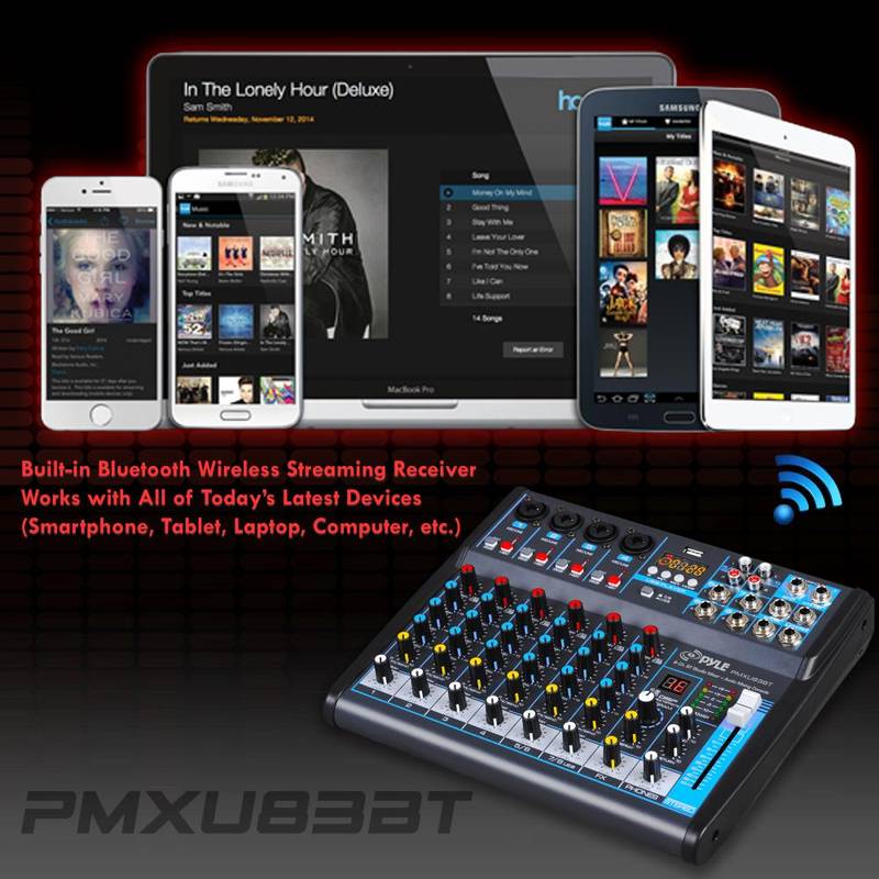 8-Ch. Bluetooth Studio Mixer - DJ Controller Audio Mixing Console System - Image 7