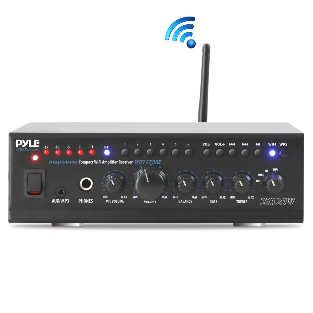 Compact WiFi Amplifier Receiver, Wireless Music Streaming Amp System with Mic Paging/Mixing, 240 Watt - Image 2