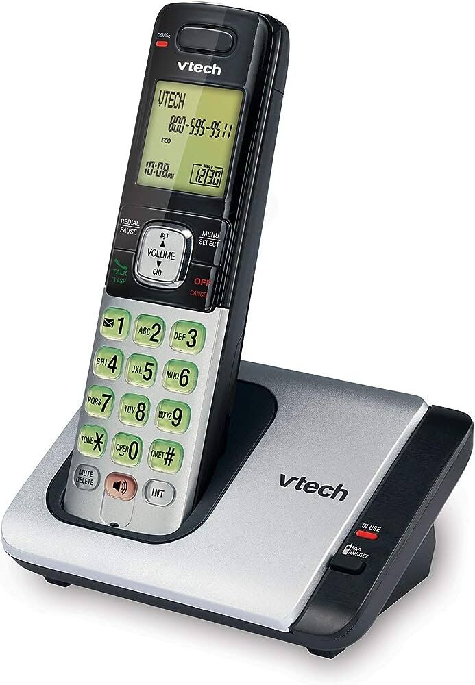 VTech CS6719 DECT 6.0 Cordless Phone with Caller ID/Call Waiting, 1 Cordless Handset, Silver/Black