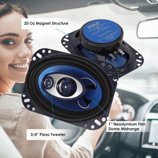 Pyle PL463BL 4-Inchx6-Inch 240W Three-Way Speakers - Image 4