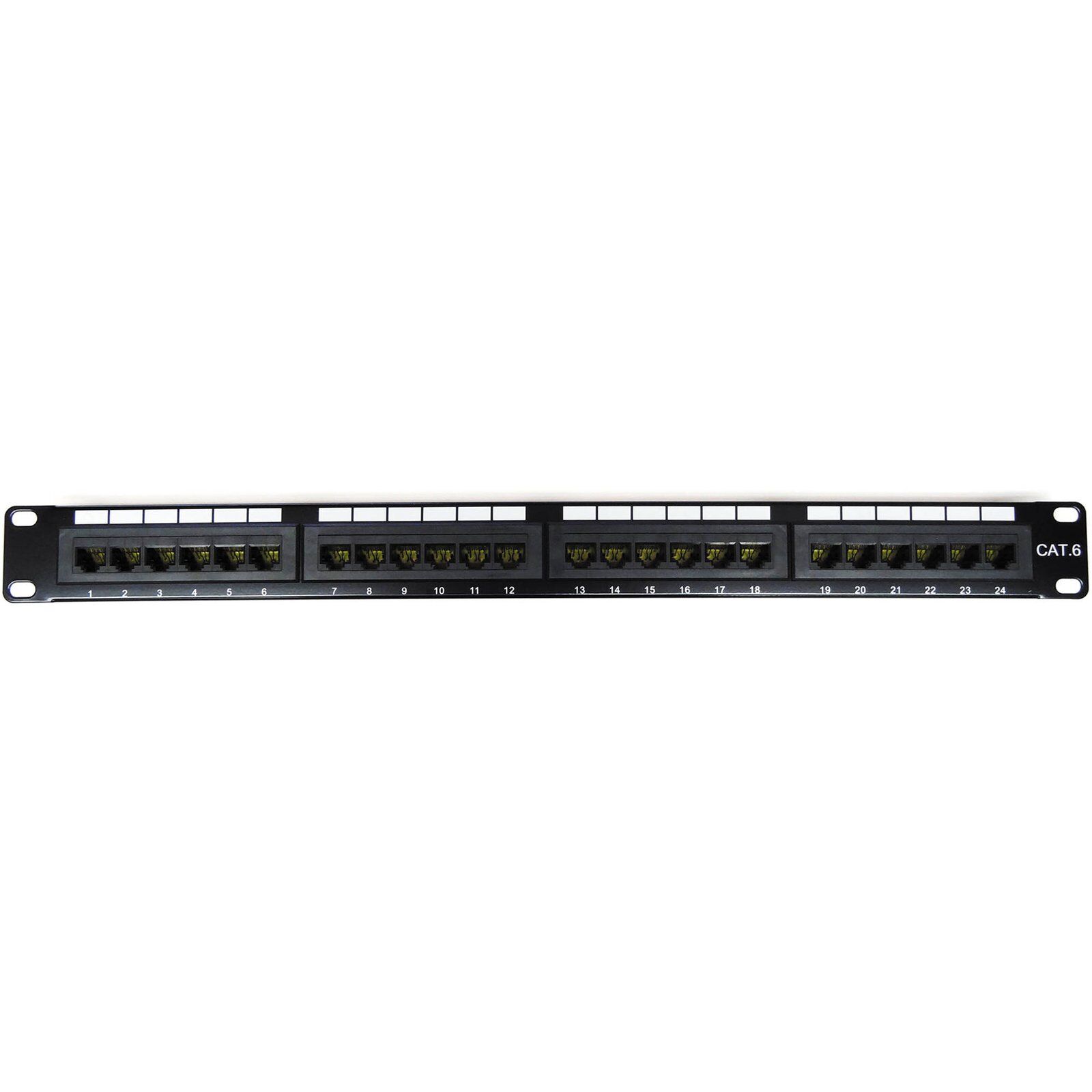24 Port Cat6 Patch Panel 1U Rack Mountable