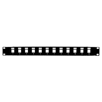 12-port Keystone Blank Patch Panel – 19 inch Rackmount 1U