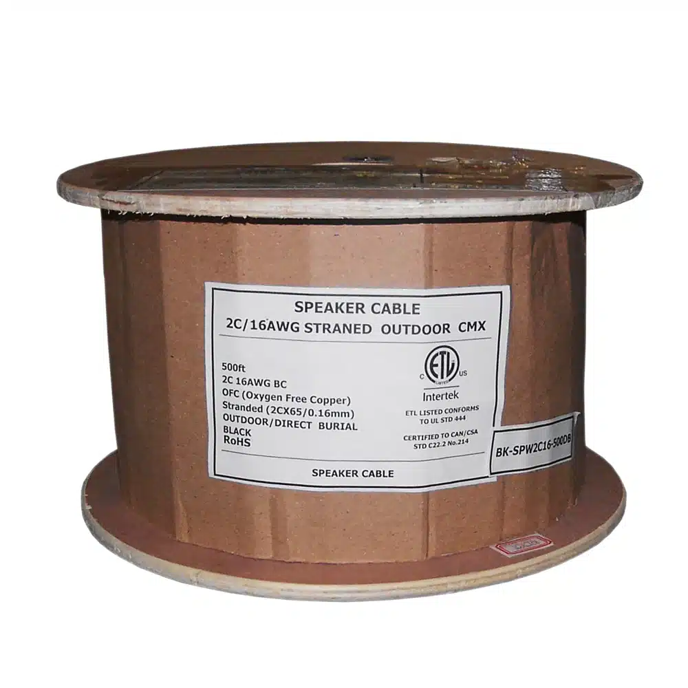 500ft 2C 16AWG Direct Burial Bulk Speaker Cable CMX - Black - Image 2