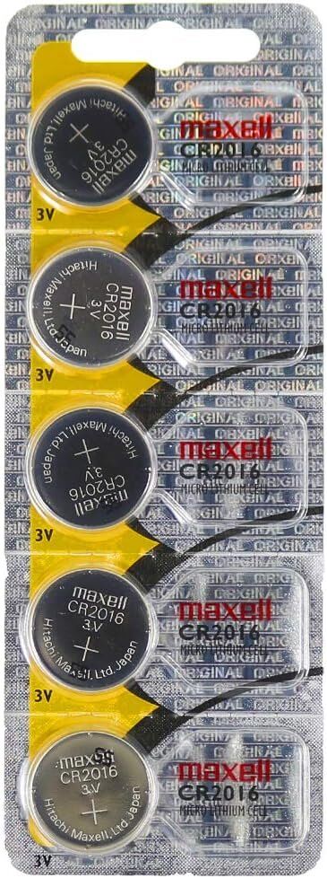 Maxell CR2016 3 Volt Coin Lithium Cell On Tear Strip (Pack of 5)
