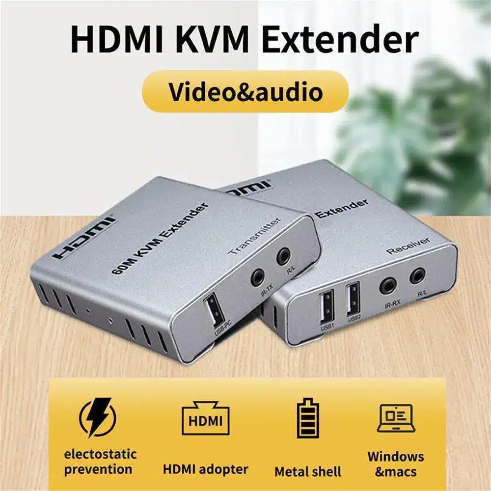 HDMI / USB 60M KVM EXTENDER OVER CAT 5, CAT 6 WITH AUDIO - Image 3