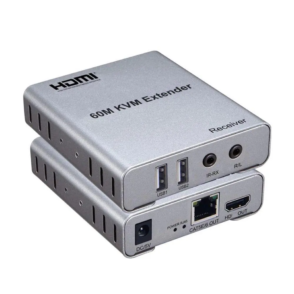 HDMI / USB 60M KVM EXTENDER OVER CAT 5, CAT 6 WITH AUDIO