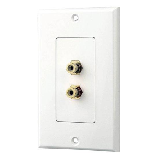 Dual Stereo RCA Wall Plate (White)