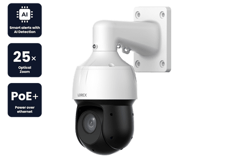 Lorex 2K (4MP) IP Wired PTZ Security Camera with AI Detection and 25x Optical Zoom