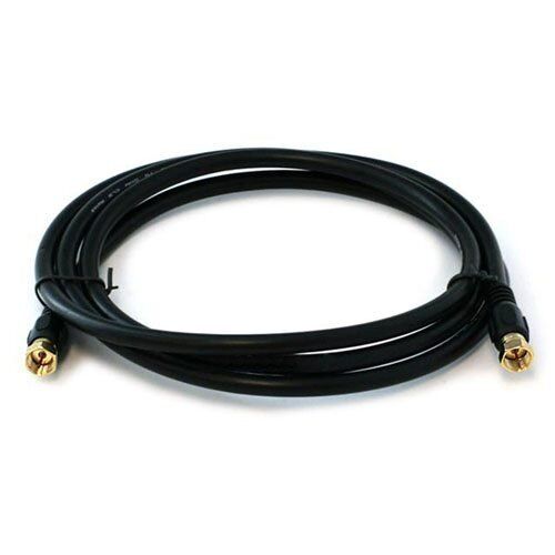 6 Feet Medium Duty RG6 Coaxial Cable - Black