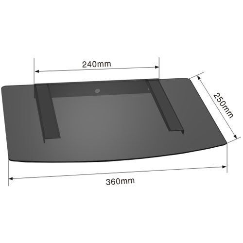 Single DVD Glass Shelf Black