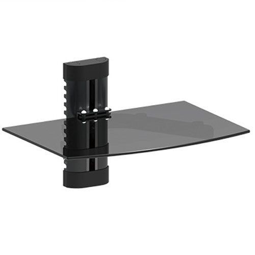 Protech Single Tier DVD/Receiver/STB Wall Mount Glass Shelf Unit