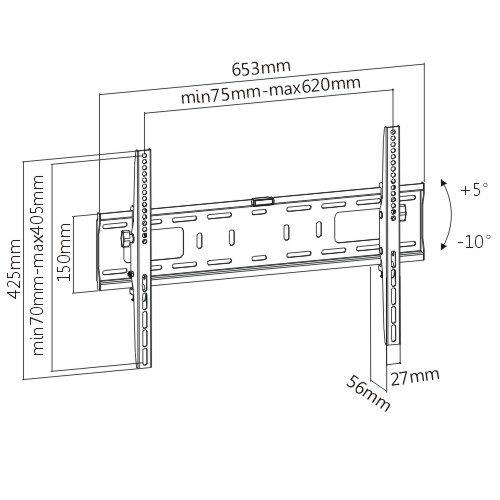 Protech TL-202 Heavy Duty Tilting TV Wall mount for 37 - 70" TVs - Image 2