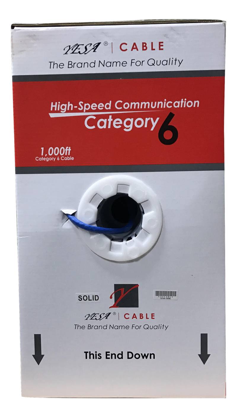 Yesa UTP CAT6 1000 Feet Network / RJ 45 Cable – Blue