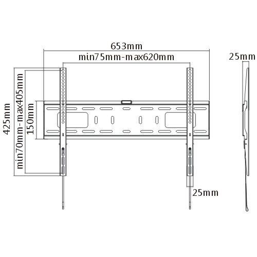 Protech NT-113 Flat TV Slim Mount For 37 - 70" Screens - Image 2