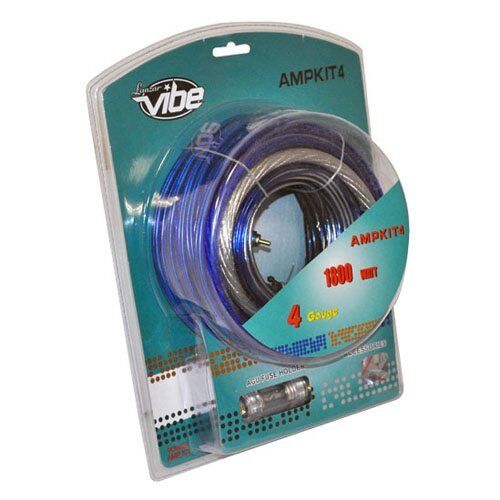 Lanzar Vibe 1800 Watts 4 Gauge Car Amplifier Hookup Kit