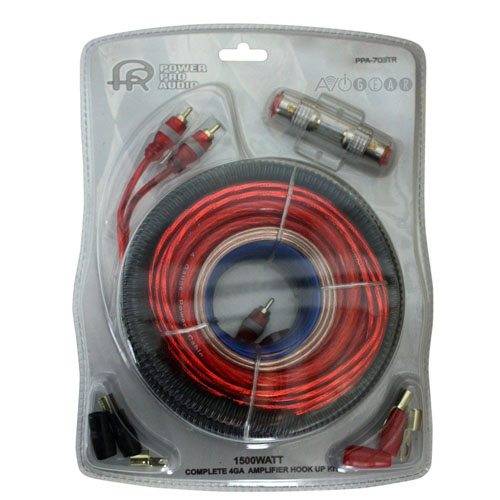 Power Pro Audio 1500 Watts 4 Gauge Car Amplifier Hookup Kit