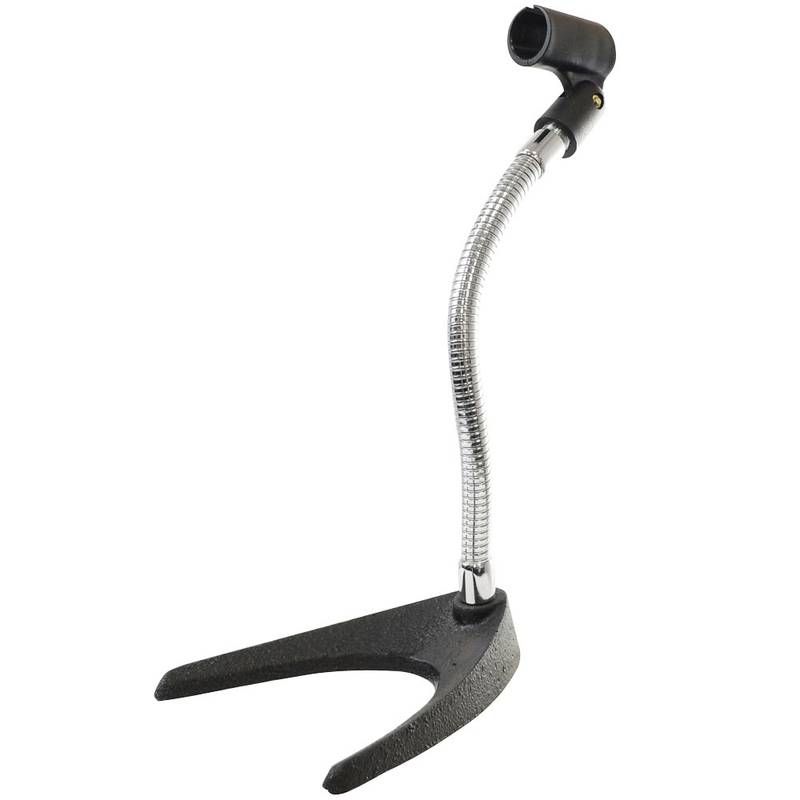 Desktop Microphone Stand - Compact Table Mic Holder Mount with Flexible Gooseneck