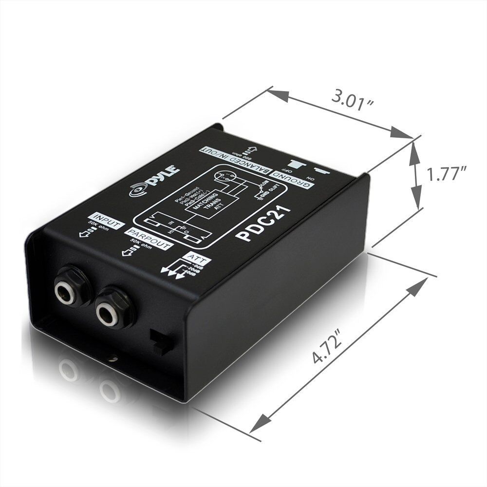PYLE-PDC21 1/4-Inch Instrument to Balanced and Unbalanced 1/4-Inch/Xlr Direct Box - Image 5
