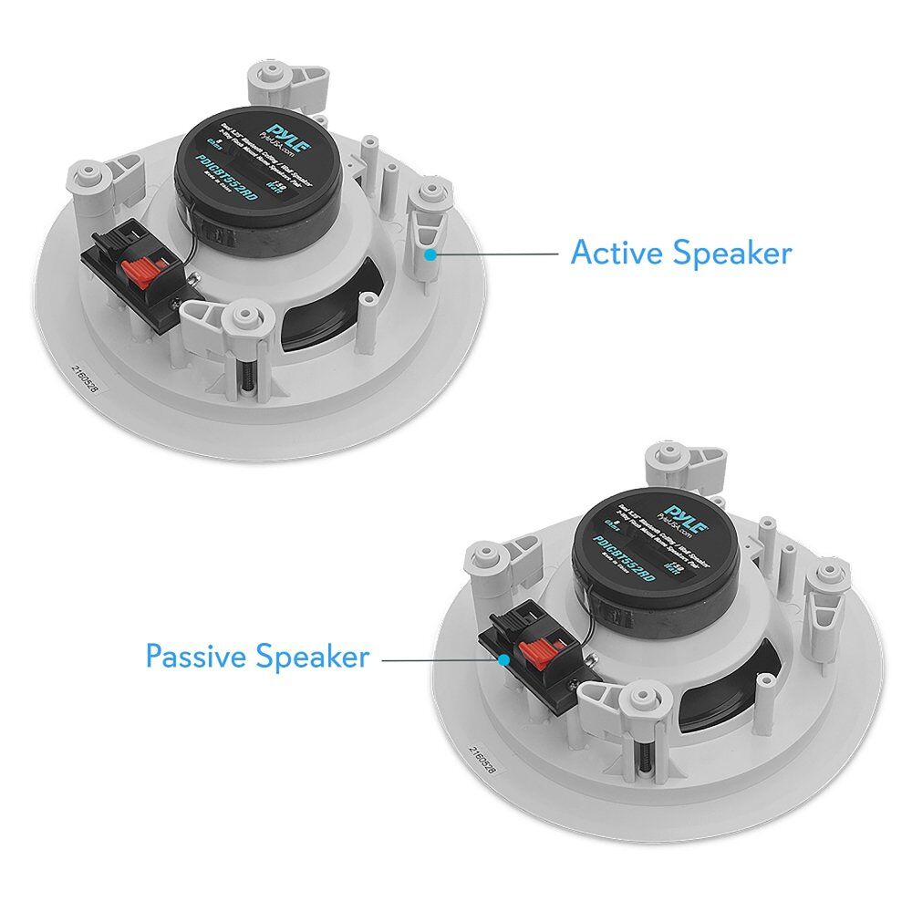 Pyle PDICBT552RD Dual 5.25’’ Bluetooth Ceiling / Wall Speakers, 2-Way Flush Mount Home Speaker Pair, 150 Watt (Pair) - Image 2