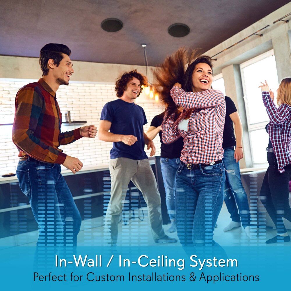 Pyle PDIC81RDBK In-Wall / In-Ceiling Dual 8-inch Speaker System, 2-Way, Flush Mount, Black (Pair) - Image 3