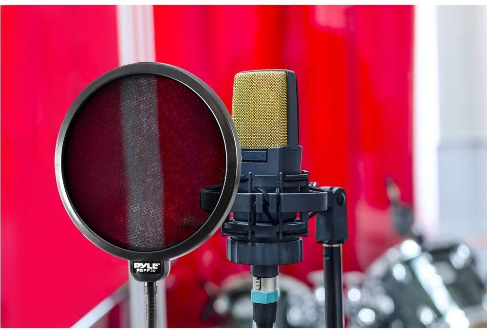 Pyle PEPF30 4-Layer Mesh Screen Studio Microphone Pop Filter, 360 Degree Flexible Gooseneck - Image 5