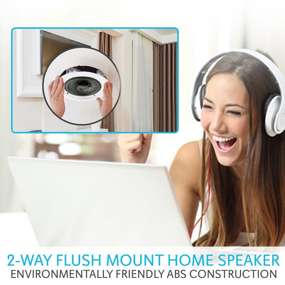 Pyle Dual 6.5’’ Bluetooth Ceiling / Wall Speakers, 2-Way Flush Mount Home Speaker Pair, 200 Watt (Pair) - Image 6