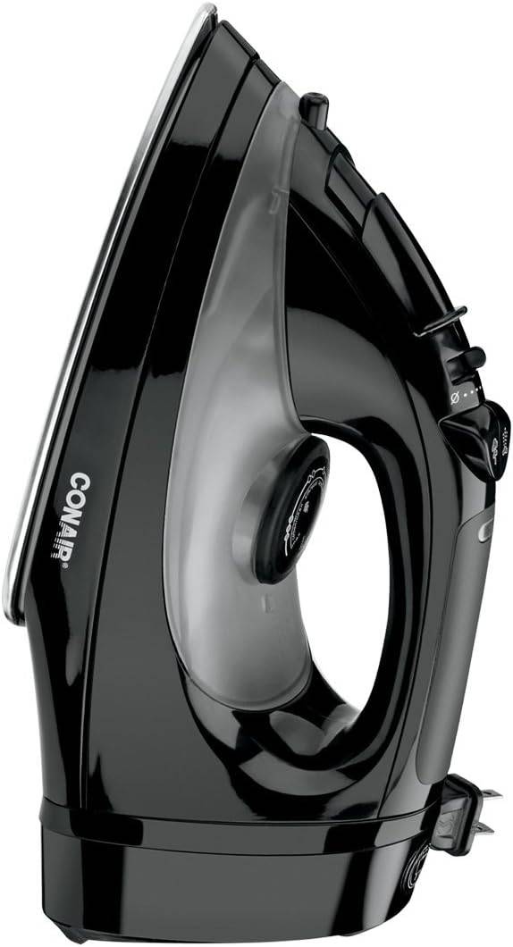 Conair Steam Iron w/ Retractable Cord - Adjustable Temperature Control, Black, 120v
