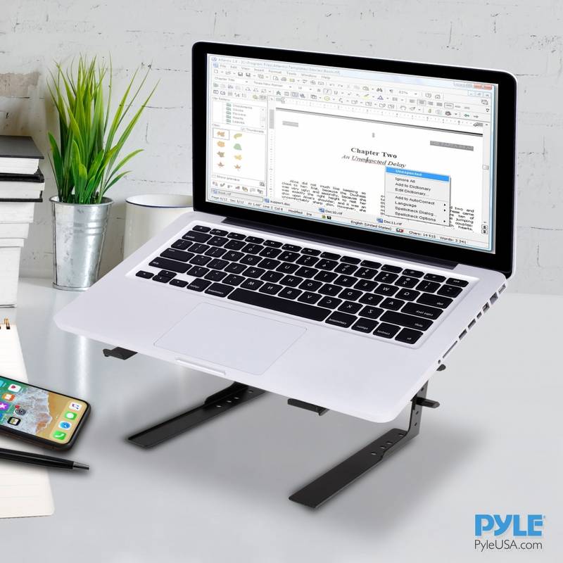 Laptop Computer Stand For DJ With Storage Shelf - Image 7