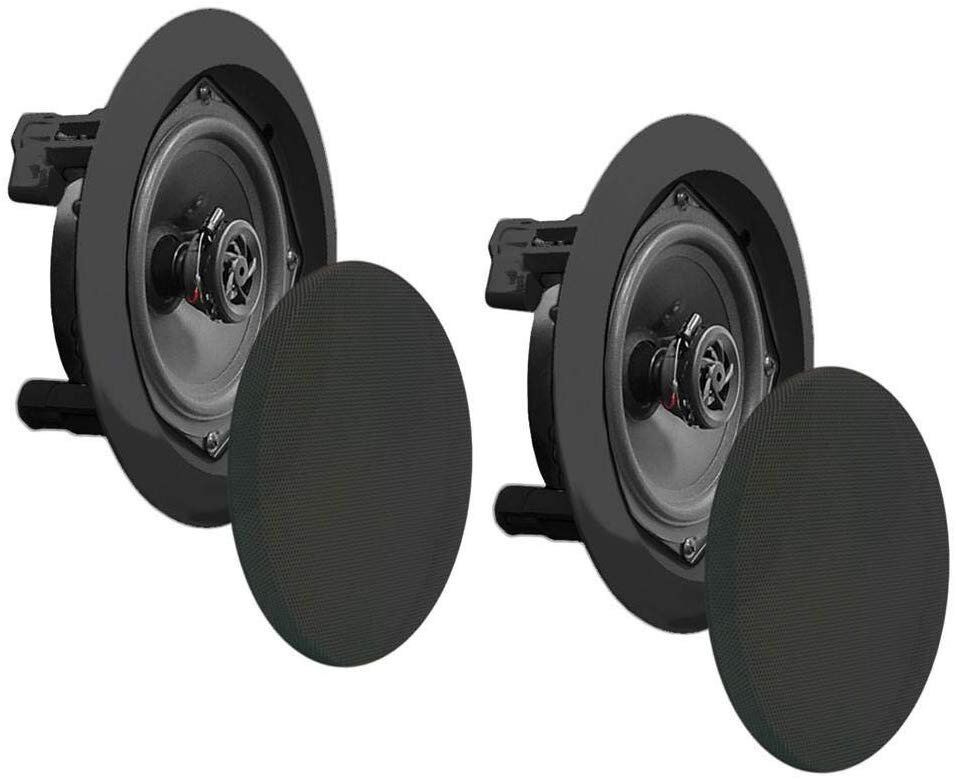 Pyle PDIC81RDBK In-Wall / In-Ceiling Dual 8-inch Speaker System, 2-Way, Flush Mount, Black (Pair) - Image 6