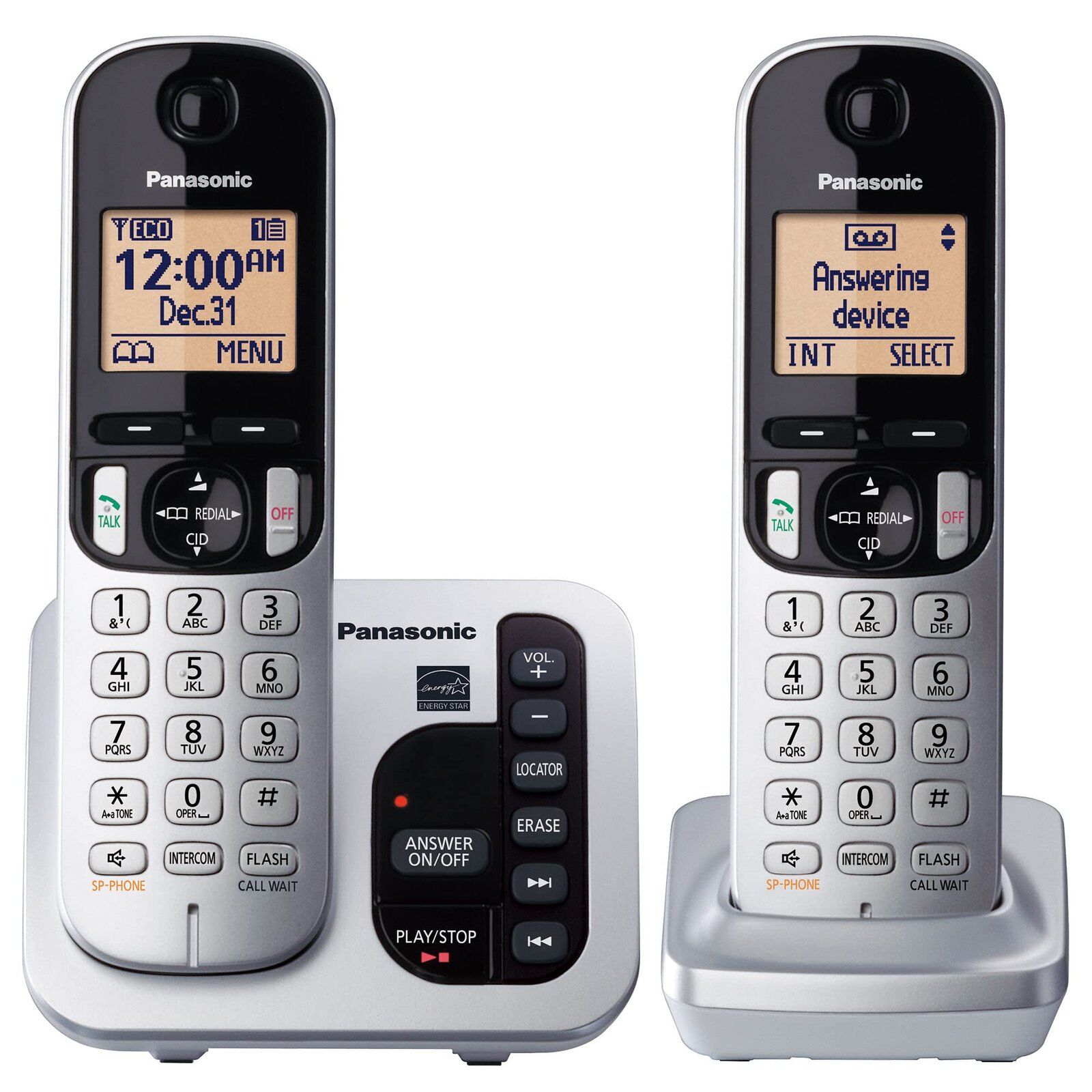 Panasonic KX-TGC212C Digital Cordless Phone 2 Hanset Black & Silver