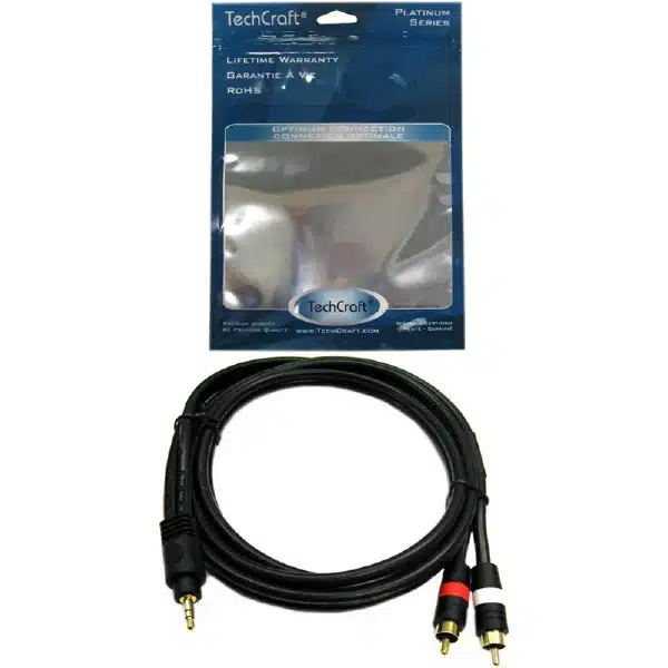 PLATINUM 10FT Premium Quality 3.5mm Stereo to 2 RCA Splitter Cable