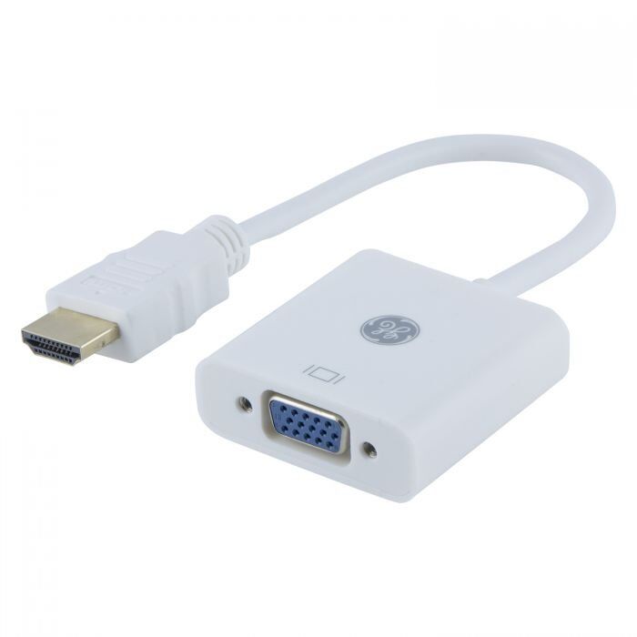 HDMI to VGA Adapter, HDMI Male to VGA Female, White