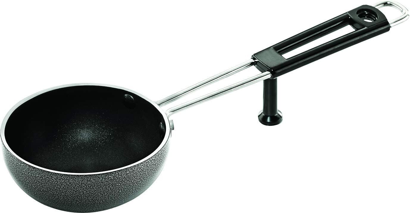 Butterfly Hard Anodised Tadka Pan, 130 mm, Black - HARD FLAT BASE