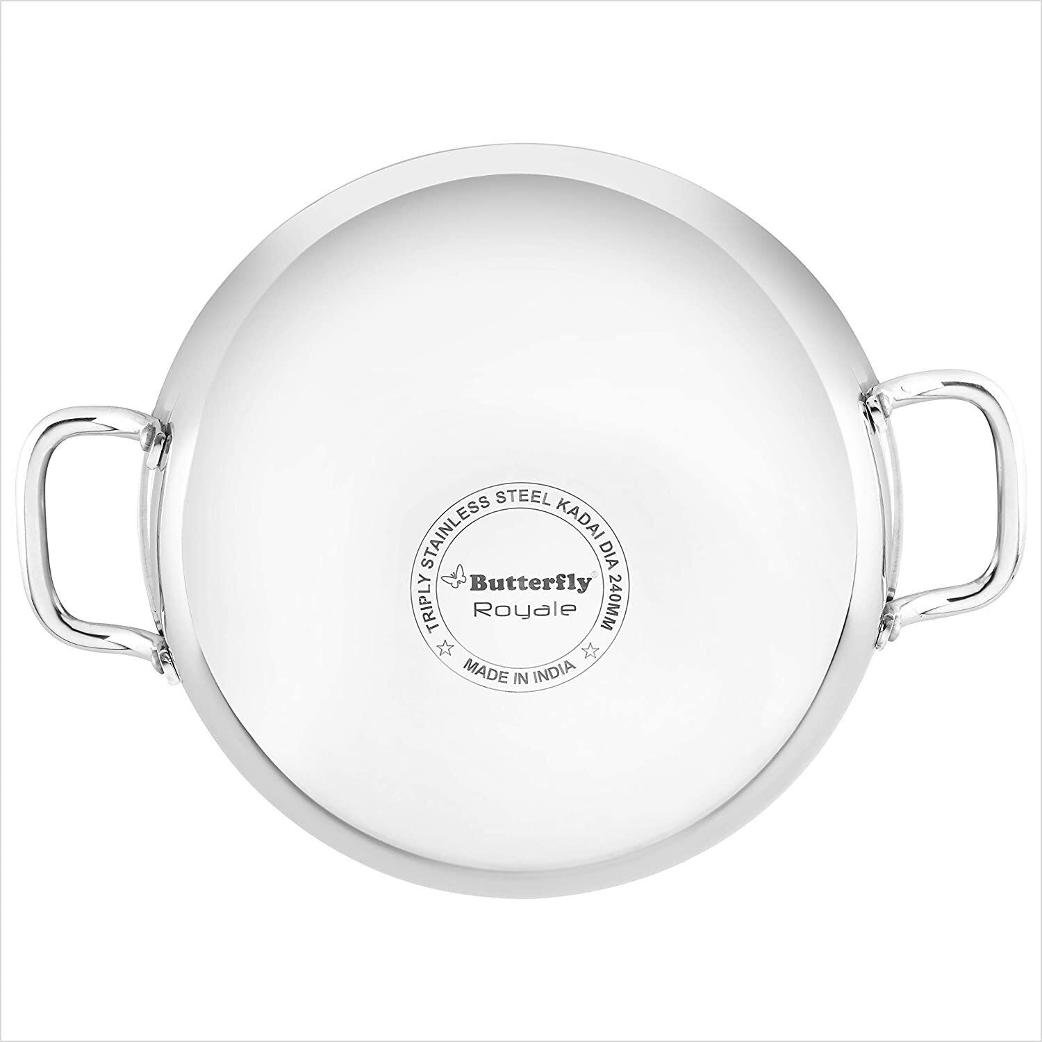 Butterfly Stainless Steel Tri-Ply 14 Inch with LID - HARD FLAT BASE - Image 3
