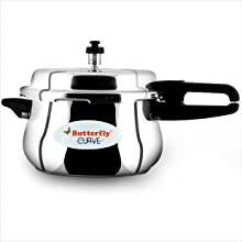 Butterfly BL-5.5 L Blue Line Stainless Steel Pressure Cooker, HARD FLAT BASE