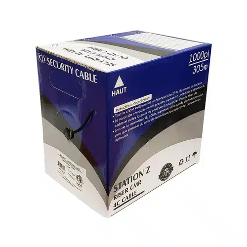 1000ft Station Z Quad Security Cable - 2C 22AWG Solid Cable CMR Riser - White - Image 2