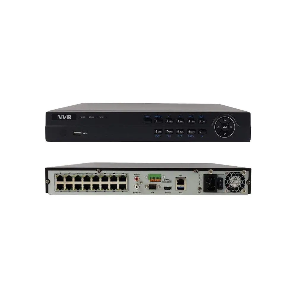 16-Channel Embedded Plug & Play NVR – 4K Resolution – Integrated PoE – 1U